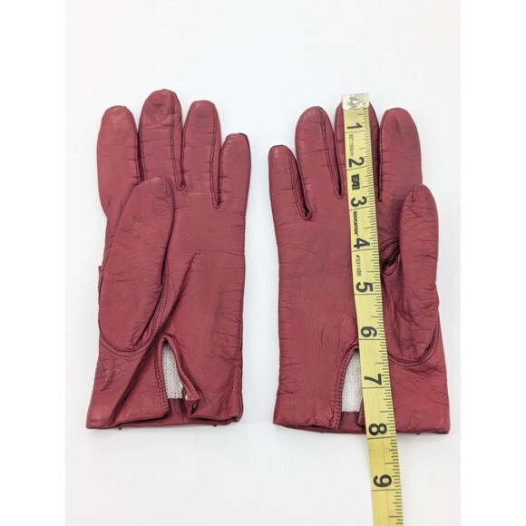 Carson Pirie Scott Vintage Red Leather Gloves Made In Italy Size 6 1/2 Small XS - Picture 2 of 9